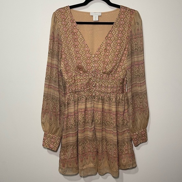 House of Harlow 1960 Women’s Shona Joy Metallic Shimmer Peasant Dress S - Picture 1 of 10